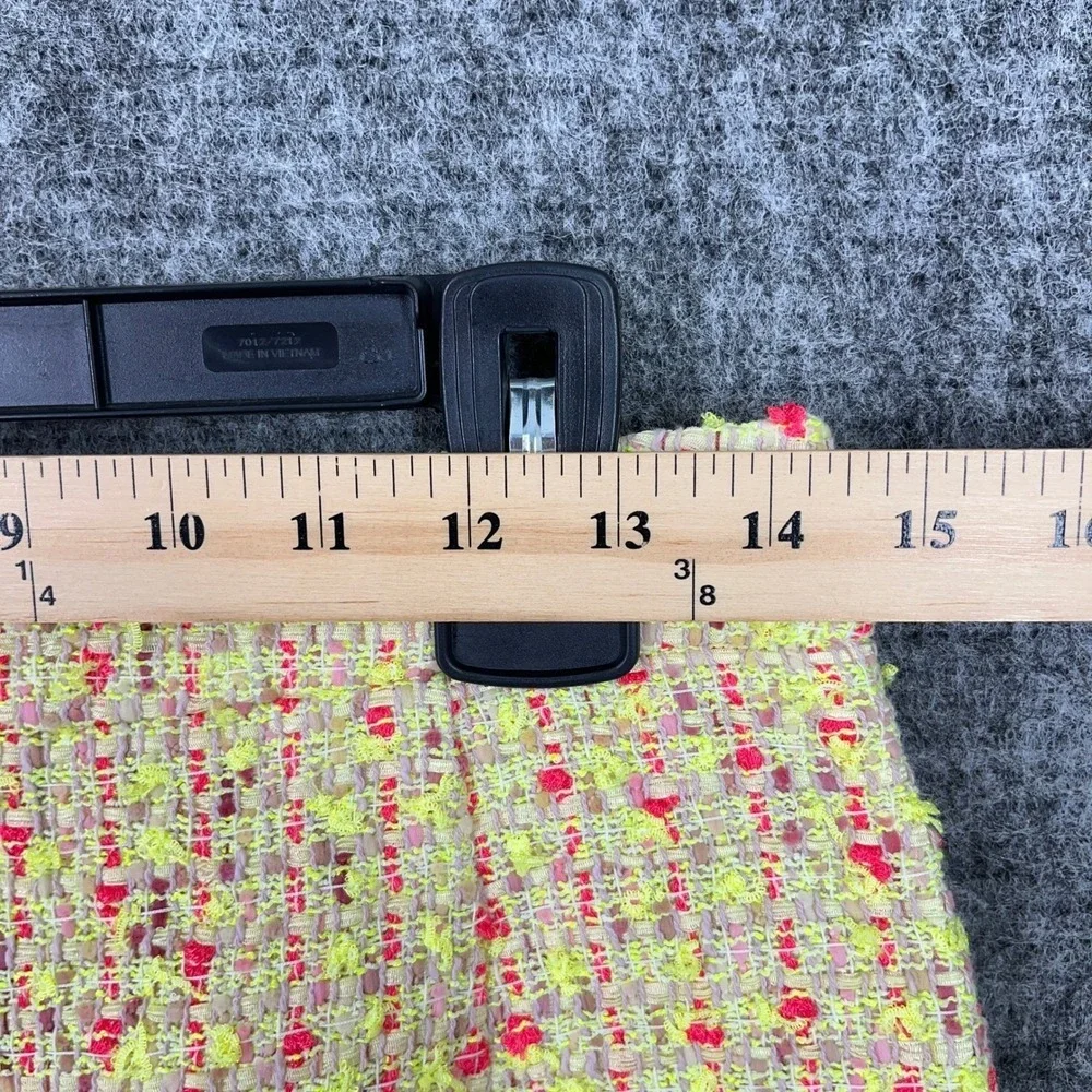 J. Crew No. 2 Pencil Yellow‎ Pink Tweed Career Office Eccentric Skirt Womens 2